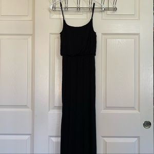 Double leg split Black Maxi Dress